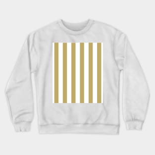 Camel Beige and White Thick Stripe Pattern Crewneck Sweatshirt